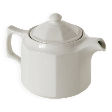 Faceted ceramic teapot, White, 1950