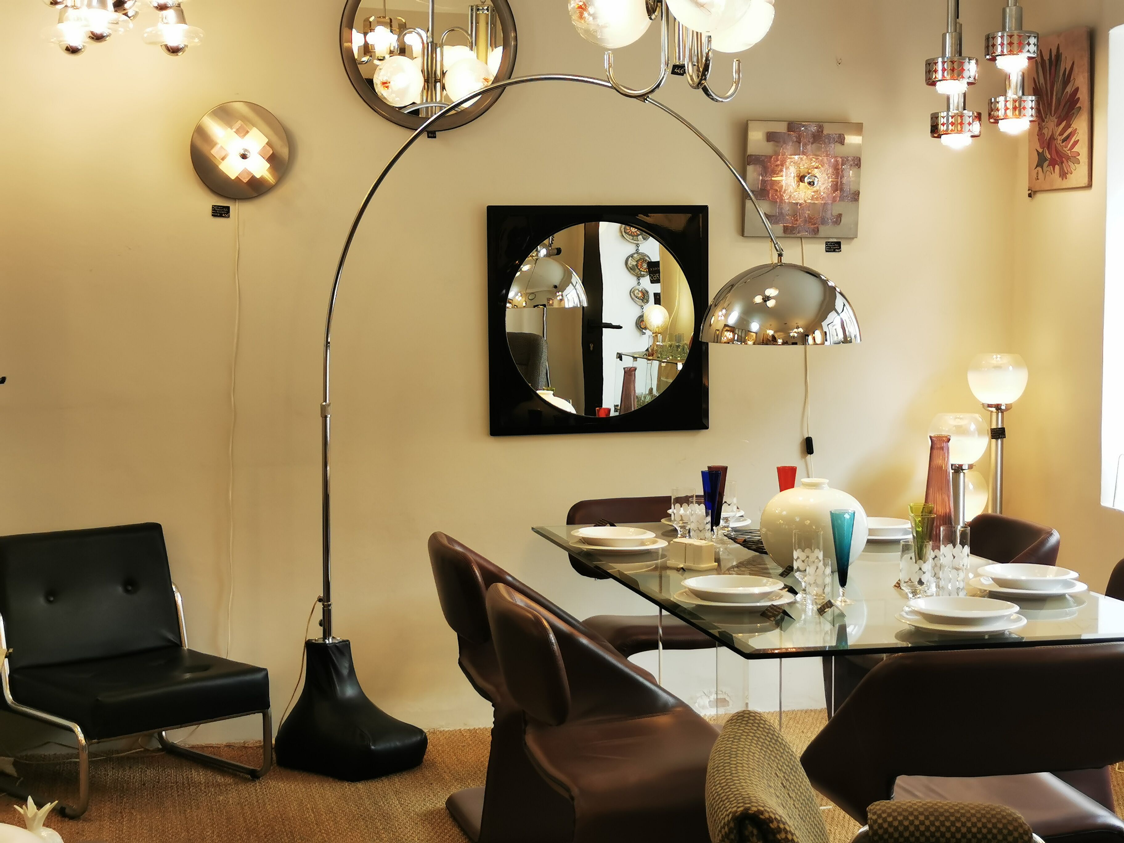 Italian design mirror XL vintage 80s