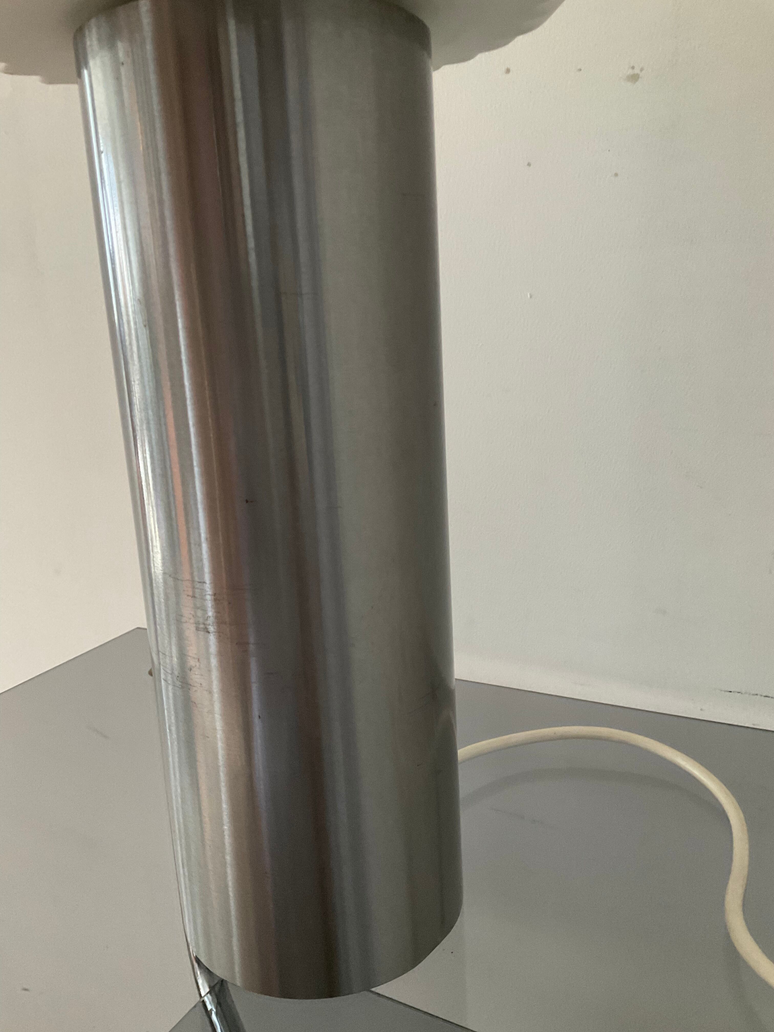 Vintage lamp 70s porcelain and chrome foot