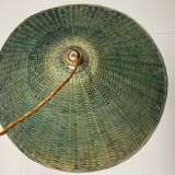 Suspension in green braided rattan