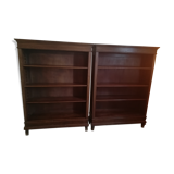 Pair of solid oak library