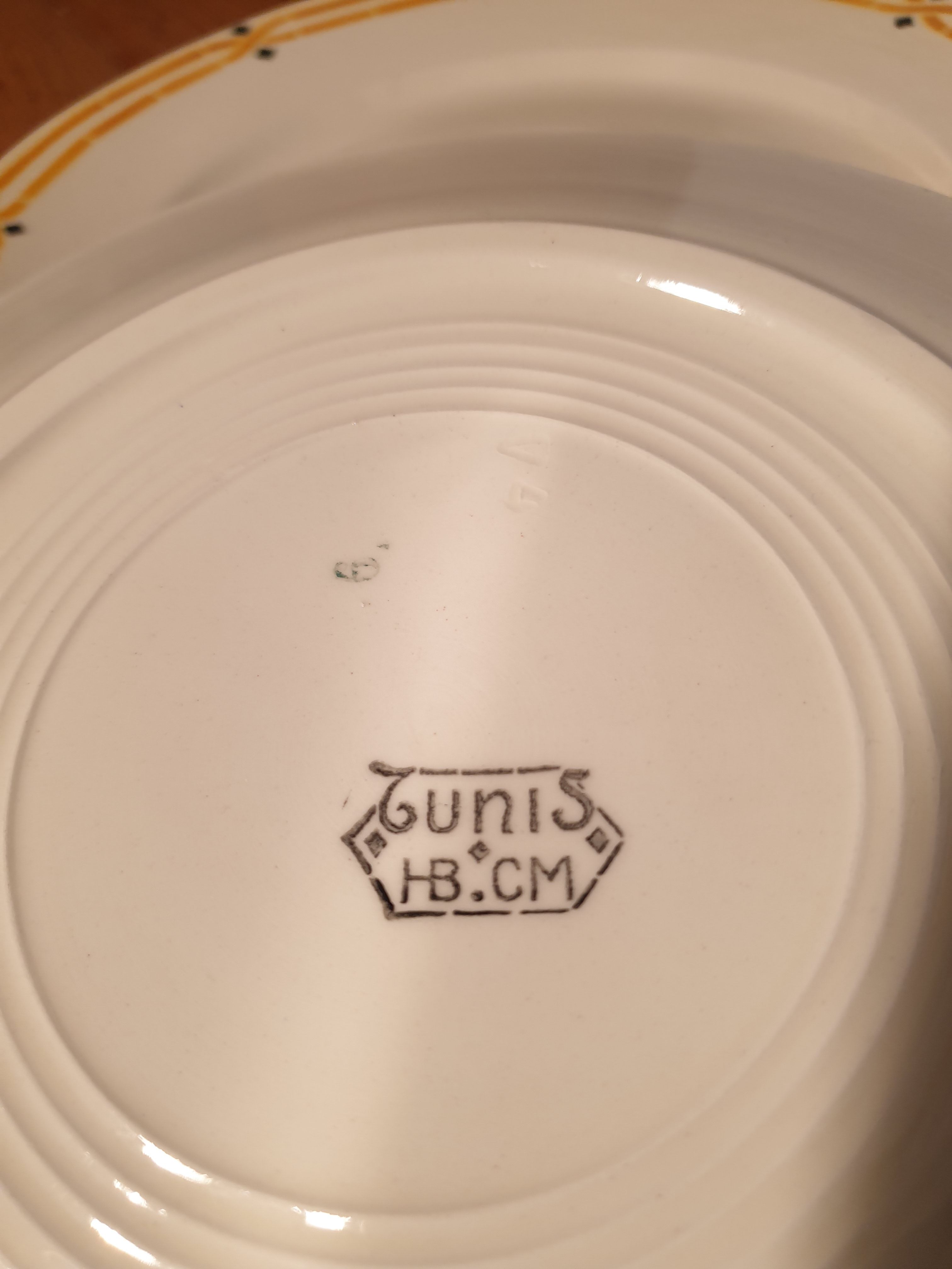 Trio of dessert plates Creil Montereau