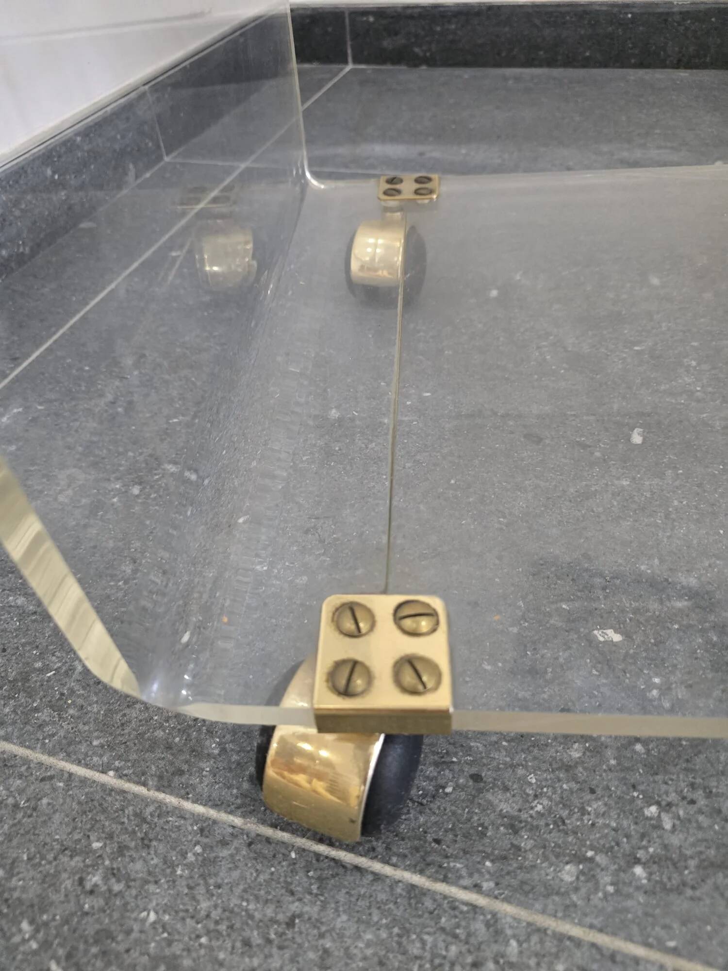 Rolling dessert trolley in plexiglass – Marais International – 1970s-1980s