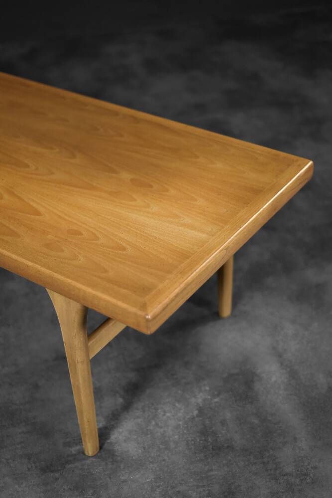 Low vintage mid-century danish modern teak coffee table, 1960s