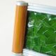Original Art Deco vintage design plateau in green glass, wood and aluminium.