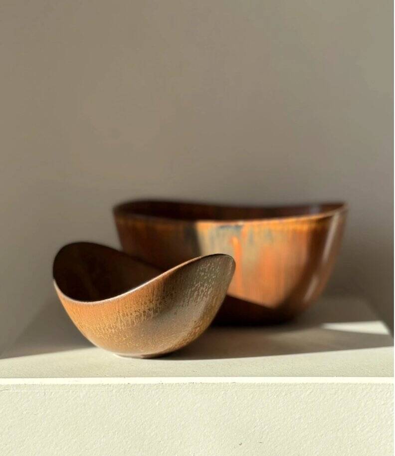 Bol en grès par Carl-Harry Stålhane pour Rörstrand, Suède, années 1960