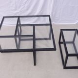 "Sol Lewit" inspired coffee table in wood and glass