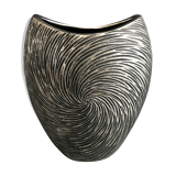 Vase in ceramic form and silver modernist effects 26.5 cm