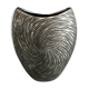 Vase in ceramic form and silver modernist effects 26.5 cm