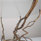 Zigzag Bronze Faux Bamboo Hollywood Regency Coffee Table, 1960s