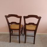 Paire de chaises cannées