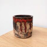 Brown and red ceramic pot