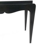 Black Lacquered Durmast Oak Bench, Italy