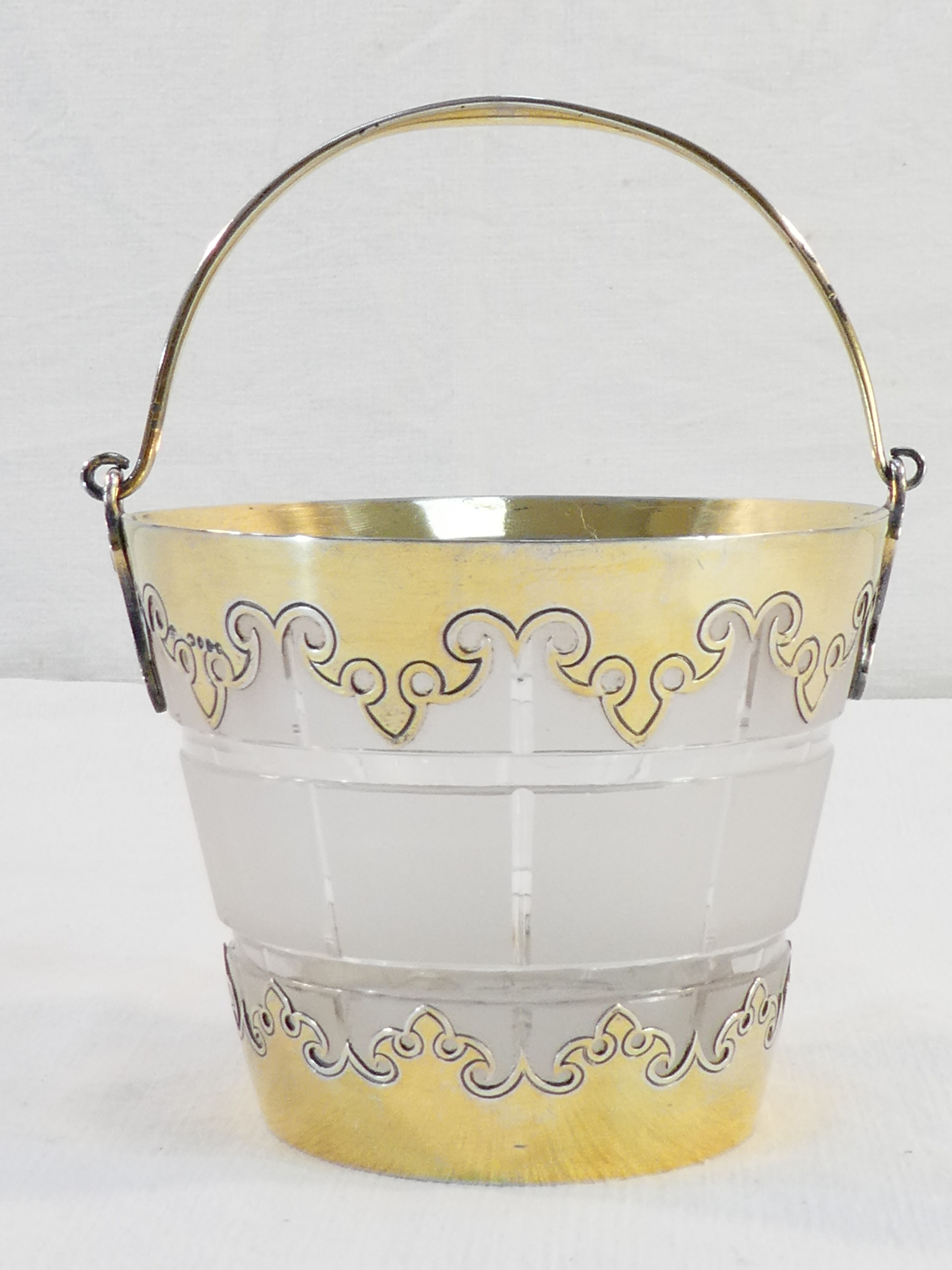 Ice bucket glacons in solid silver vermeil london 1864 victorian era
