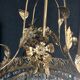 Chandelier suspension in gilded metal and grapevines