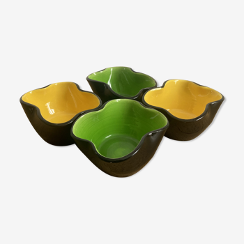 Série de 4 bols ou vide poches de forme en céramique de l’atelier kéramos de sèvres 1950