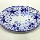 Creil and Montereau - Oval flat in faience model Flora