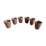 cups or glasses of enamelled sandstone, set of six