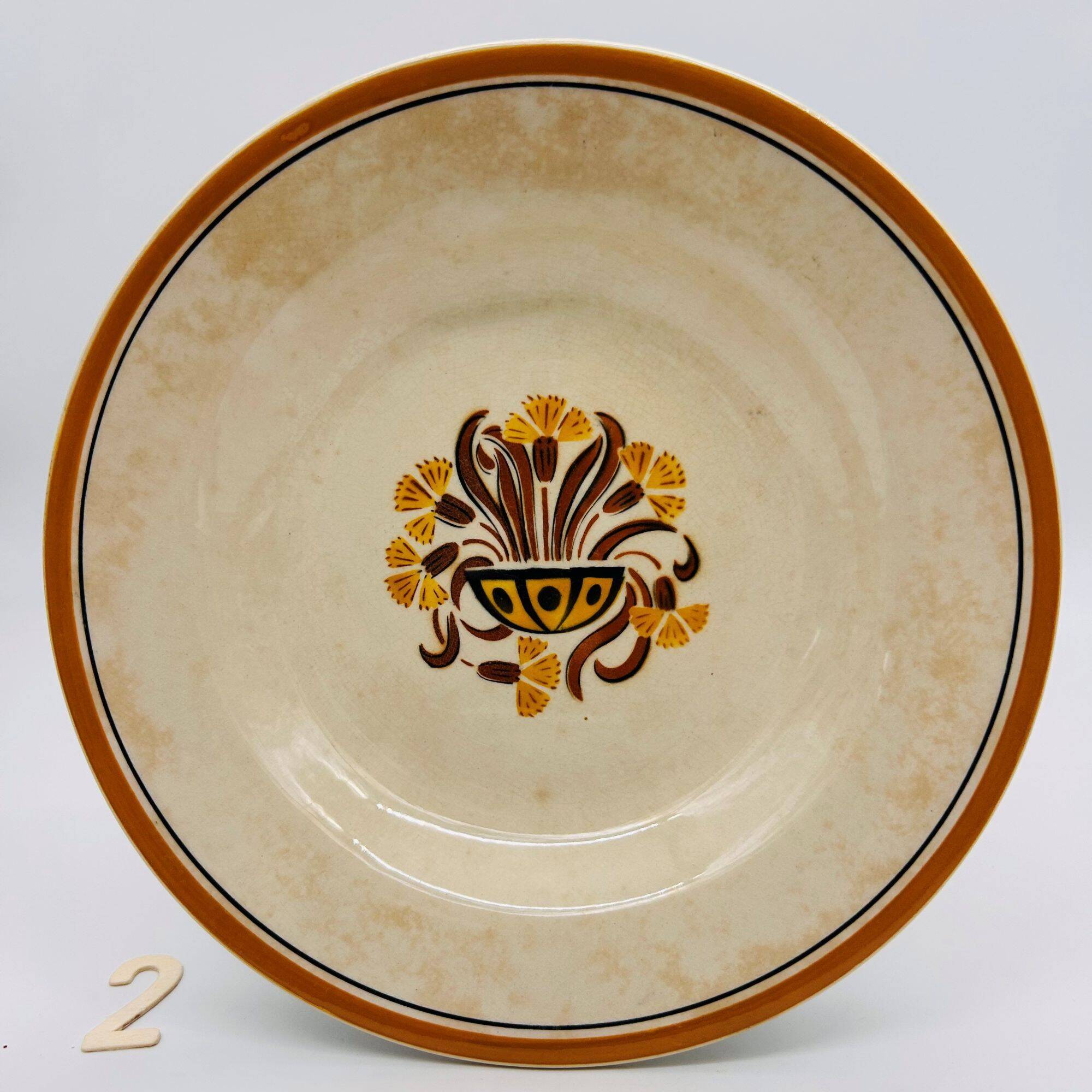 6 Deep Plates, Creil and Montereau – Pansy Model.