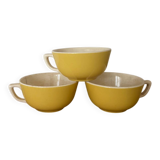 Vintage lot of 3 yellow Villeroy and Boch cups.