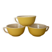 Vintage lot of 3 yellow Villeroy and Boch cups.