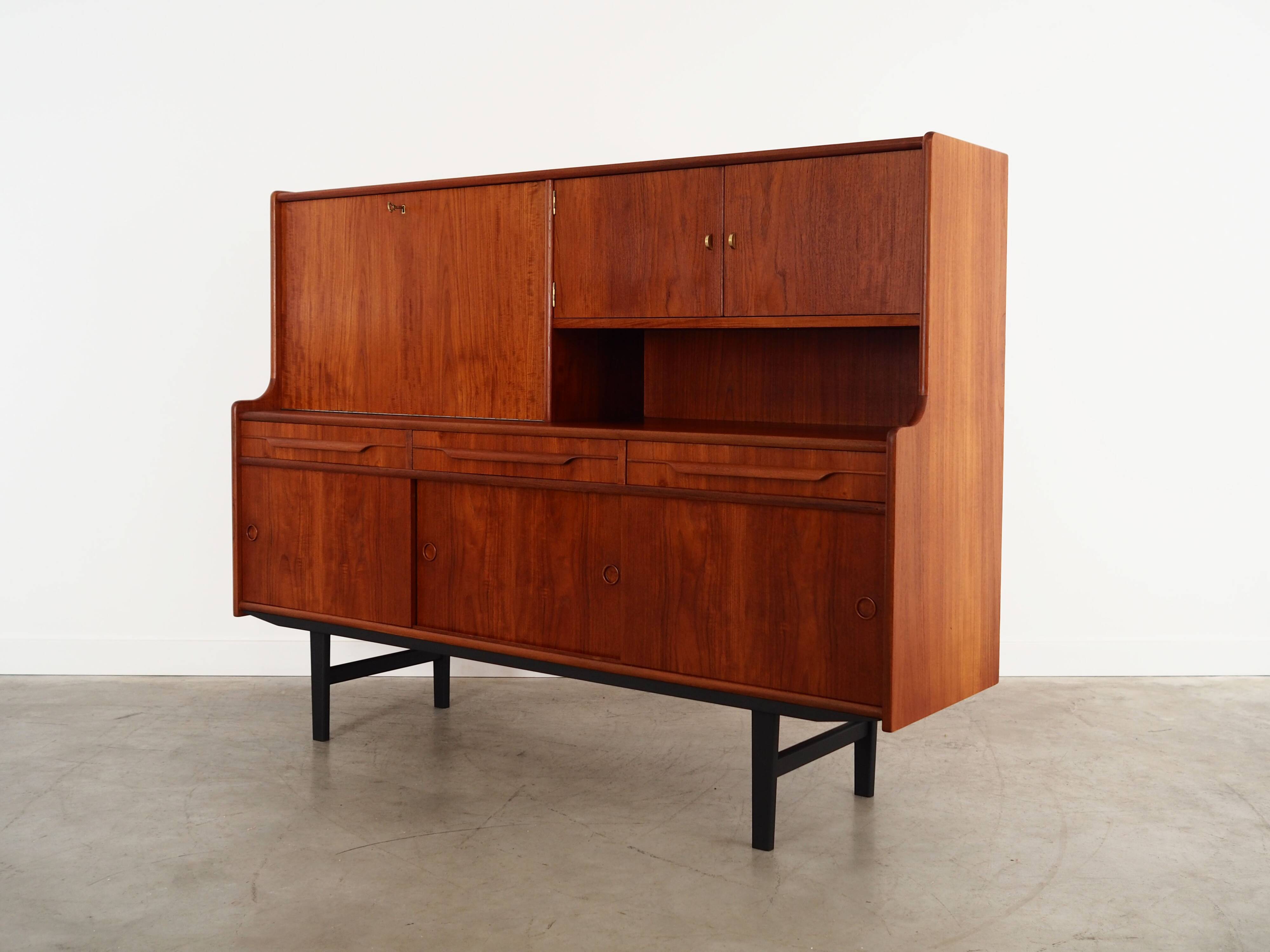 Teak high sideboard, Danish design, 1960s, production: Denmark