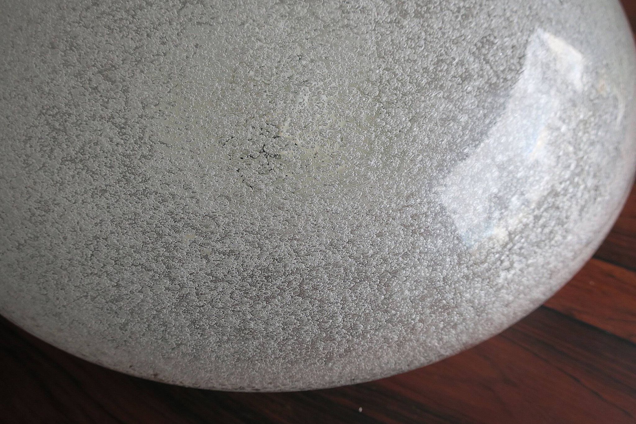 Italian domed ceiling or wall light in frosted Mazzega Murano glass, 1960s
