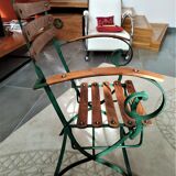 Chair for winter garden or veranda, early 20th, teak and wrought iron