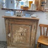 One-door stripped pine sideboard