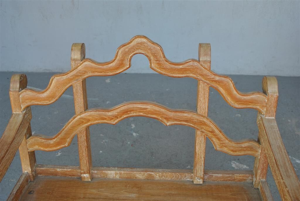 Chinese dignitary armchair in patinated oak