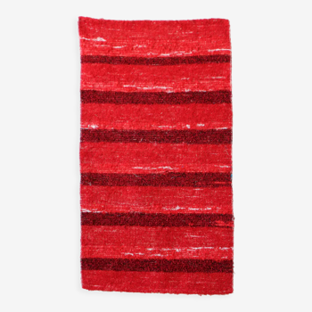 Tapis artisanal tissé main - 65 x 120 cm - rouge