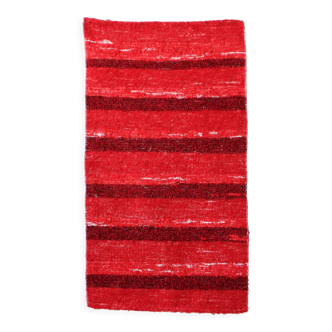 Tapis artisanal tissé main - 65 x 120 cm - rouge