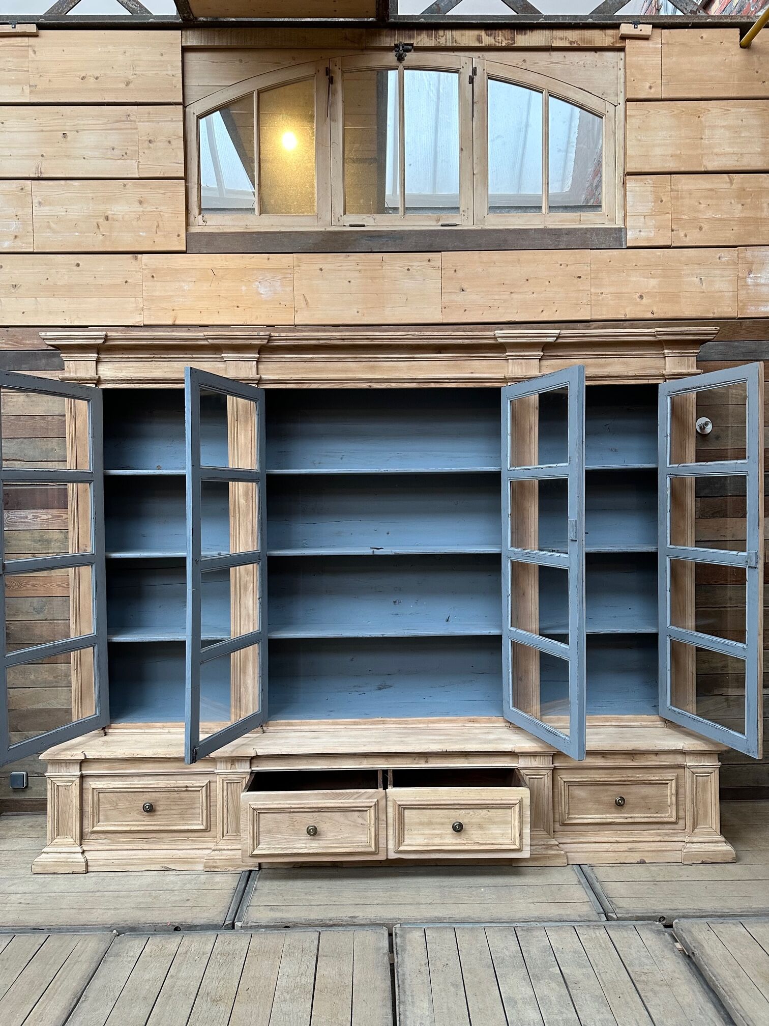 Solid elm display case