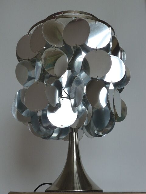 Table lamp silver lozenge and tulip foot, end of the years 70
