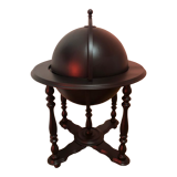 Bar Globe Terrestrial Map Eucalyptus Wood World Painted Black