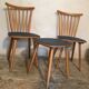 Set of 2 chairs with bars and a stool vintage compass feet 1960's