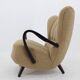 1940s Restored  Wing Armchair in Boucle Fabric ,Czechoslovakia