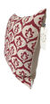 Housse de coussin ottoman style ikat beige grenat - 50 x 50