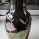 Vintage Asian/Chinese baluster vase, glazed ceramic - floral motifs/Exotic birds