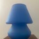 Lampe champignon vintage en verre bleu