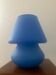 Vintage blue glass mushroom lamp