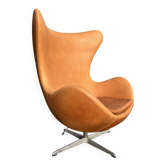 Original Fritz Hansen Egg chair from 1983 in perfect condition, new!! Rustic Cognac Camel Leather