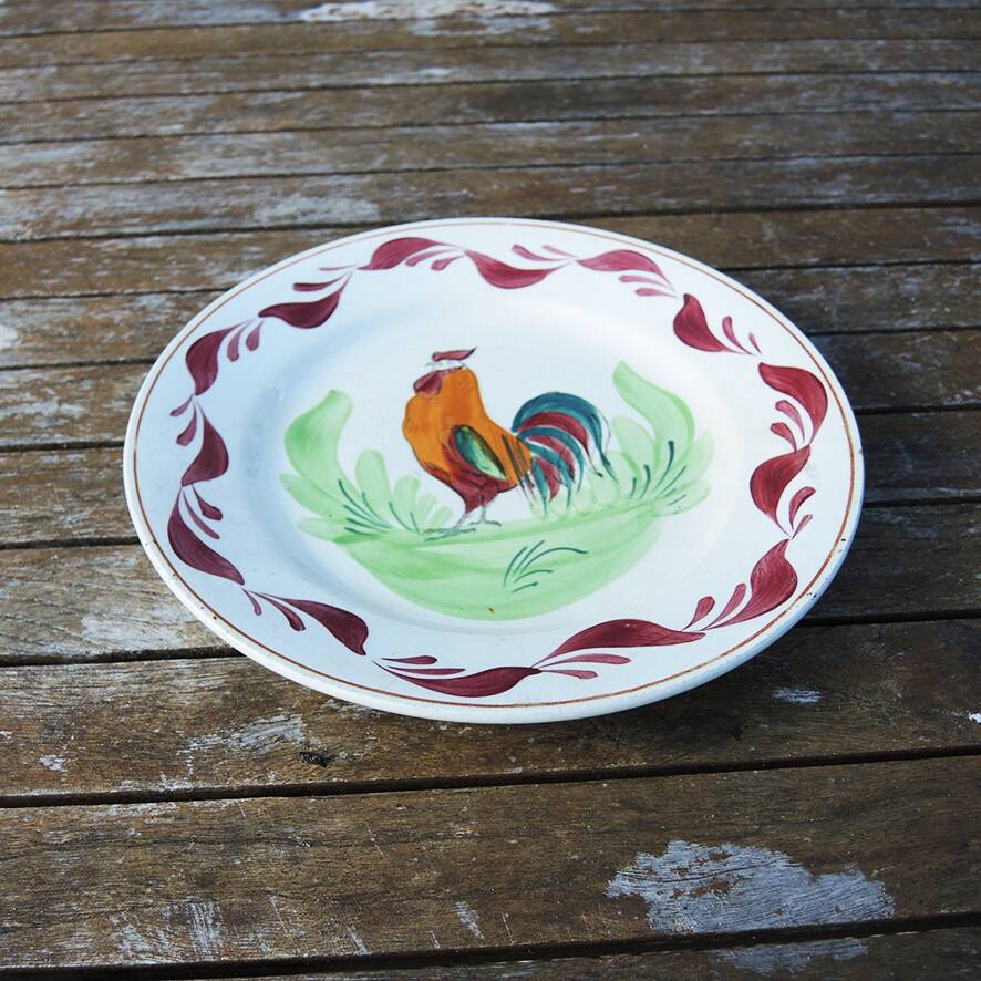Old St Amand Ceramic Flat Plate - Rooster