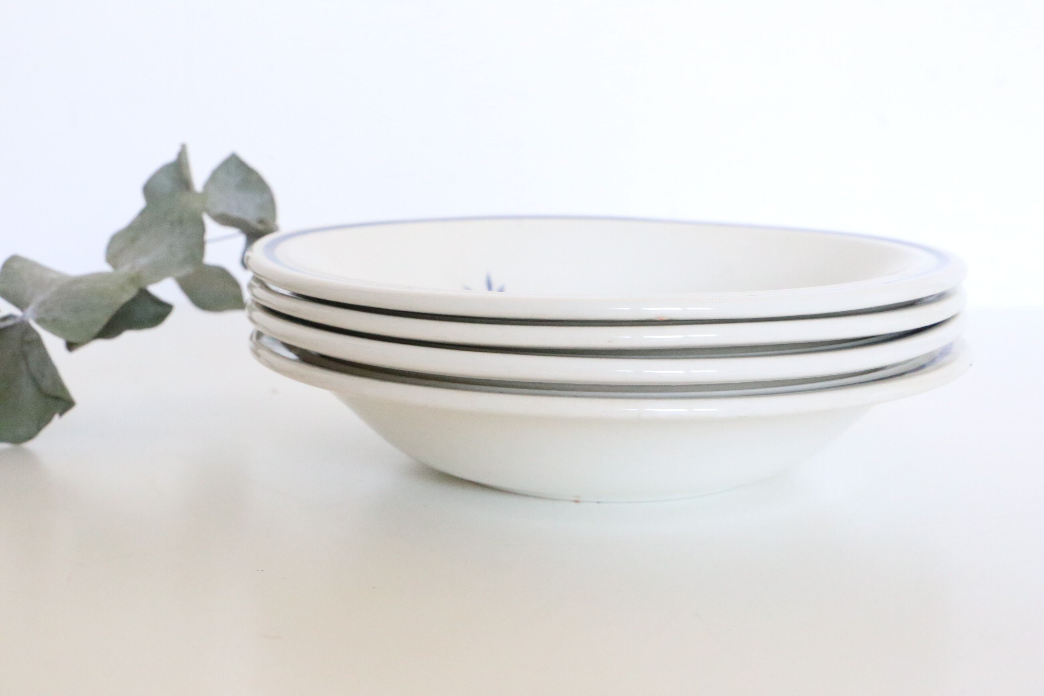 Set of 4 plates caps Stafforshire Alpine Rose