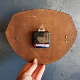 Vintage formica clock octagonal silent wall pendulum "FFR black white ash"