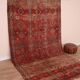 Vintage Moroccan Wool Rug 196 x 350 cm, Berber Handmade Bohemian Rug Unique