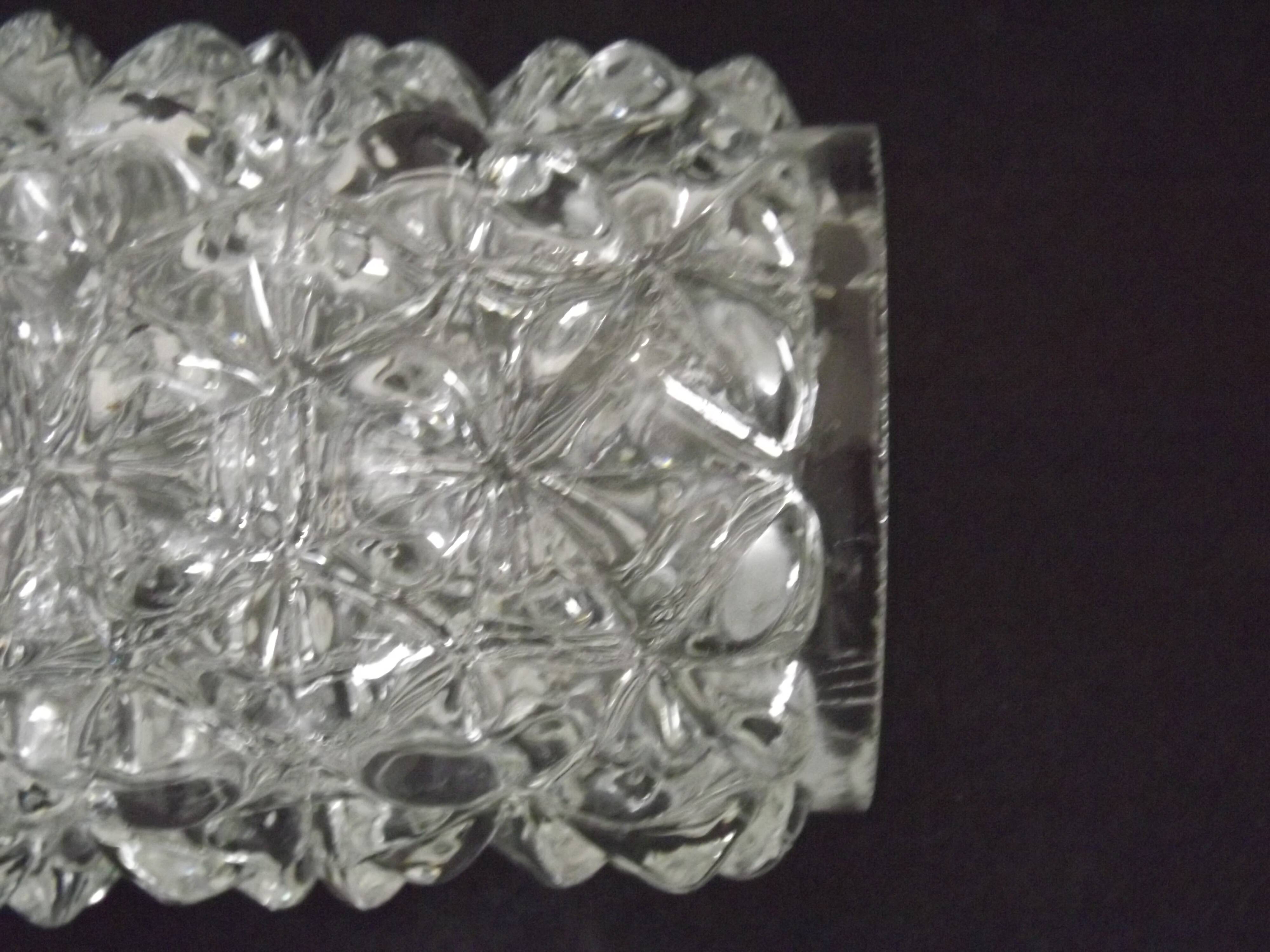 French vintage retro clear cut glass chandelier replacement shade