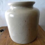 Pot en grès vernissé crème