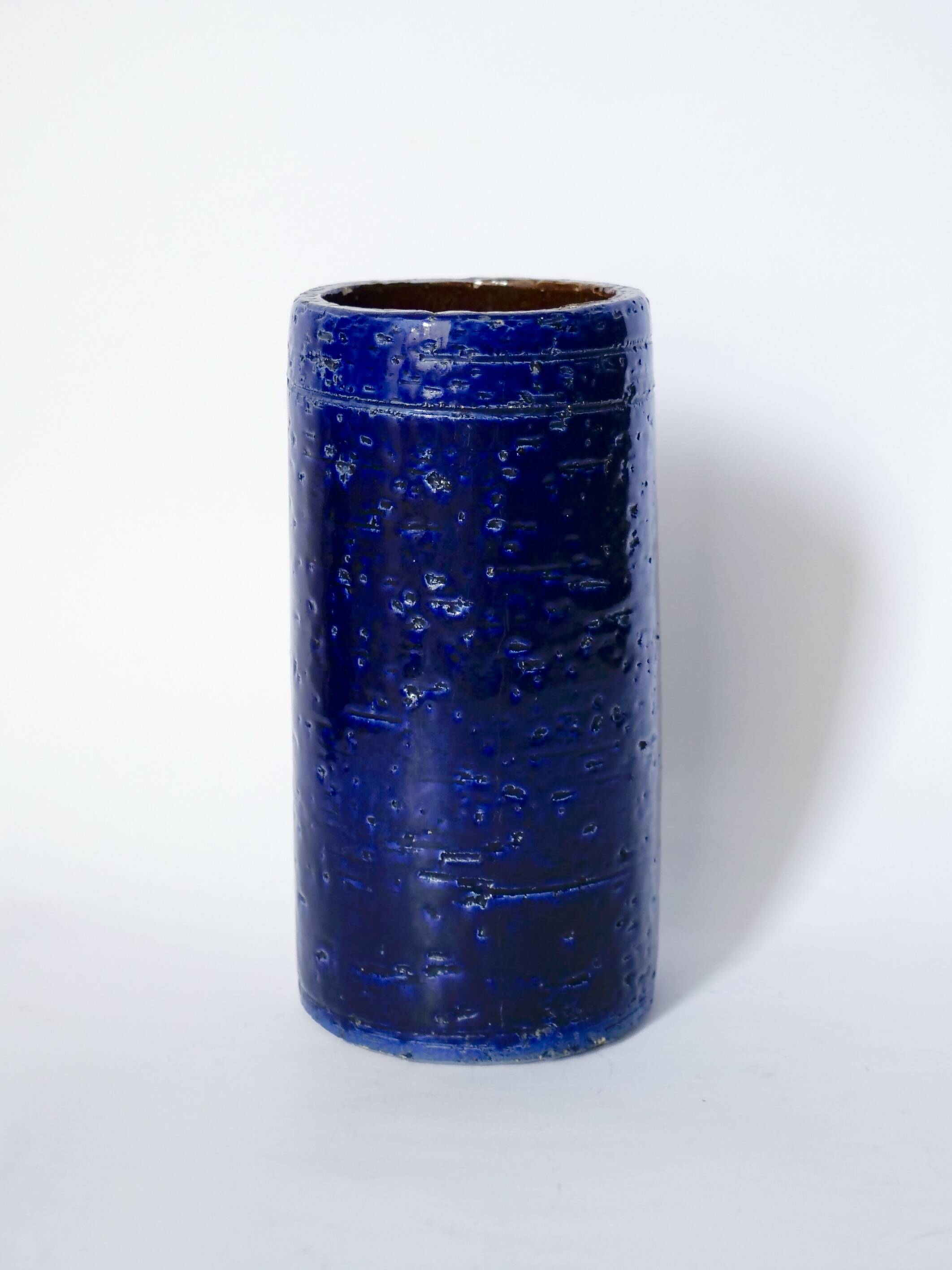 vase rouleau bleu Italie 1960