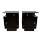Art Deco Bedside Cabinets in Black Lacquer & Chrome, France, 1930, Set of 2